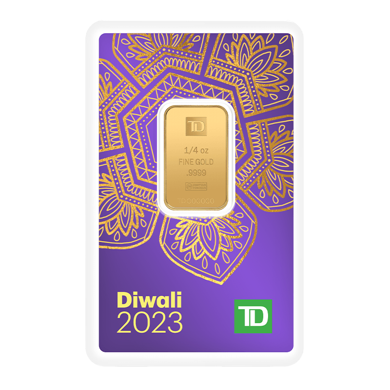 Image for 1/4 oz TD Diwali Gold Bar (2023) from TD Precious Metals